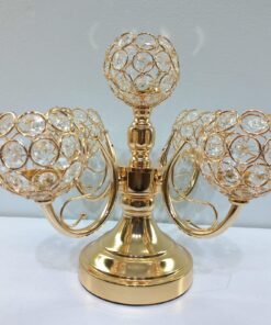 Alternative view of Luxury 5Arm Gold Crystal Globe Candelabra
