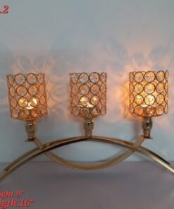 golden arch 3cup crystal candelabra