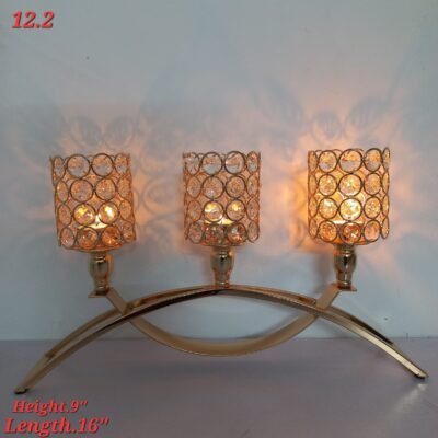 golden arch 3cup crystal candelabra