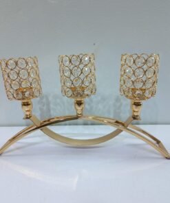 golden arch 3cup crystal candelabra