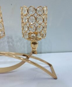 golden arch 3cup crystal candelabra