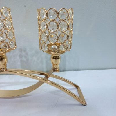 golden arch 3cup crystal candelabra