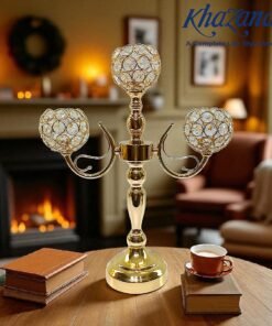 elegant gold finish candle holder