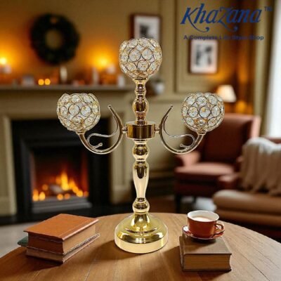 elegant gold finish candle holder