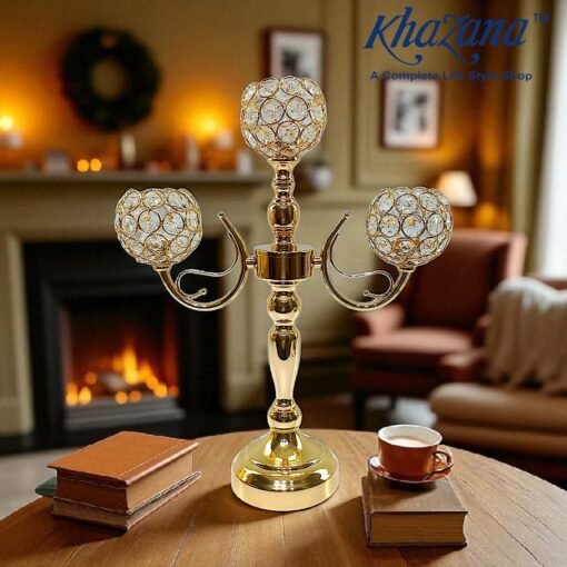 elegant gold finish candle holder