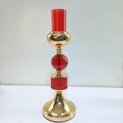 Golden and Green and Red Glass Candle Holder golden and green and red glass candle holder