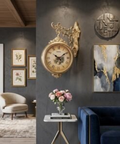 imported double sided wall clock | roman & numeric dial