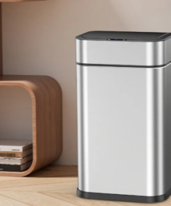 Mega Shop automatic sensor trash can stainless steel wastebin kitchen and home large capacity trash can smart dump house bathroom supplies