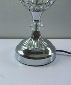 ornate crystal infused table lamp elegant silver glow