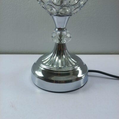 ornate crystal infused table lamp elegant silver glow