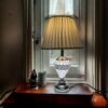 premium crystal base table lamp with pleated shade