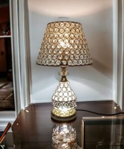 luxurious crystal bead table lamp golden elegance