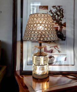 crystal radiance gold finished table lamp
