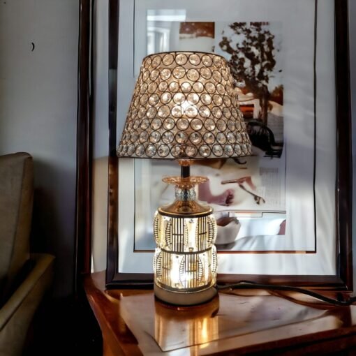 crystal radiance gold finished table lamp