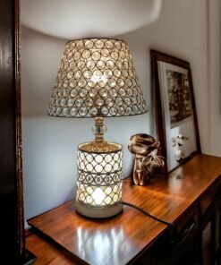 elegant gold crystal lattice table lamp