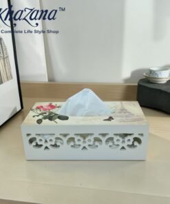 victorian floral wood cut tissue box