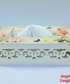 victorian floral wood cut tissue box