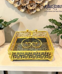 royal gold geometric napkin holder