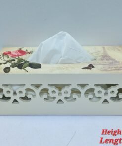 victorian floral wood cut tissue box