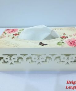 victorian floral wood cut tissue box