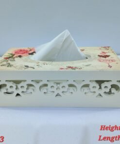 victorian floral wood cut tissue box