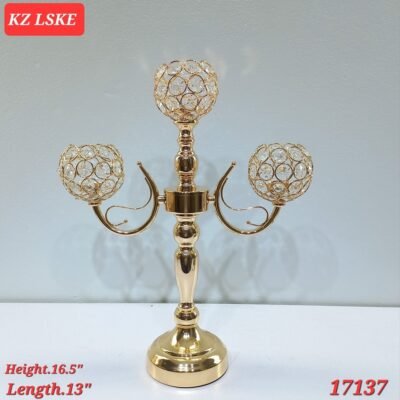 elegant gold finish candle holder