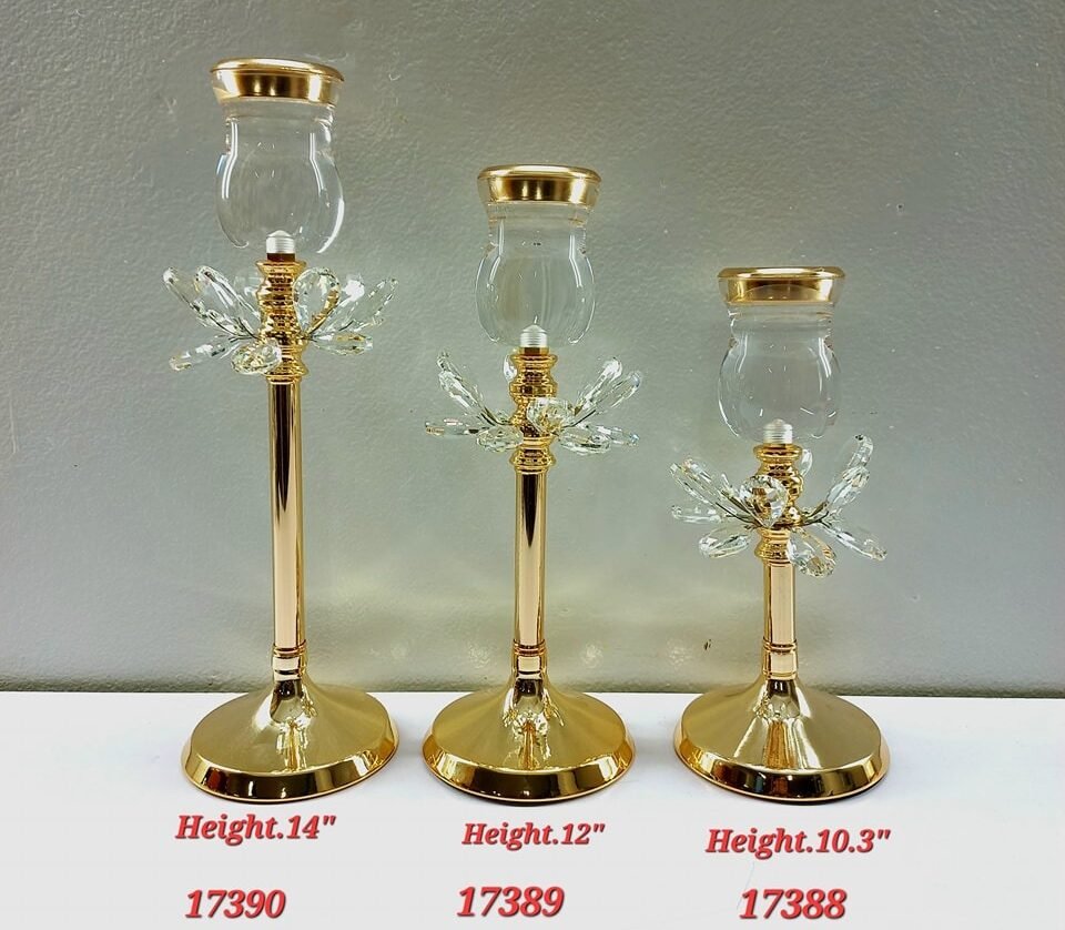luxurious gold crystal pillar candle holder set luxurious gold crystal pillar candle holder set