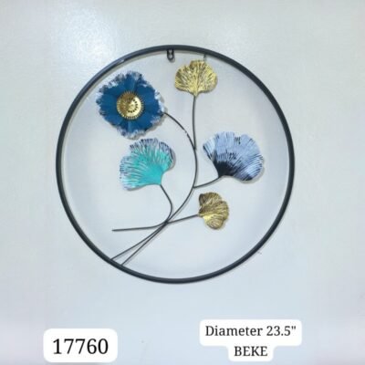 Round Floral and Ginkgo Metal Wall Art round floral and ginkgo metal wall art
