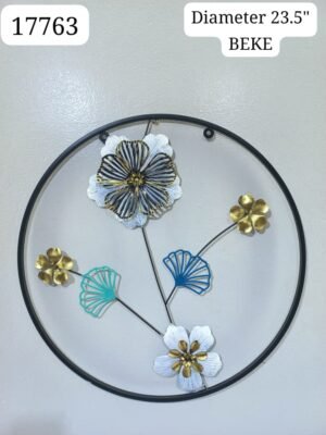 metallic floral and ginkgo wall sculpture