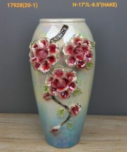exquisite 3d floral pearlescent ceramic vase