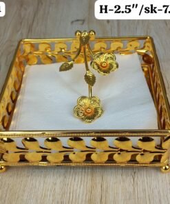 elegant gold floral napkin holder