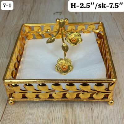 elegant gold floral napkin holder