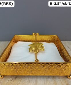 elegant gold plated square napkin holder with maple leaf weight elegant gold plated square napkin holder with maple leaf weight