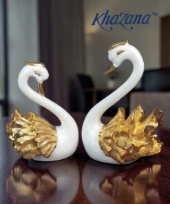 Mega Shop luxury elegant golden wing swan couple showpiece