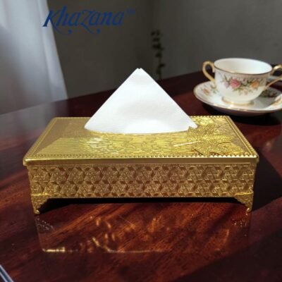 luxury gold plated tissue box holder