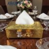 elegant gold metallic tissue box holder