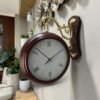 premium vintage style double sided station clock with ornate gold bracket