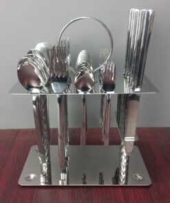 finish cutlery set with vertical display stand