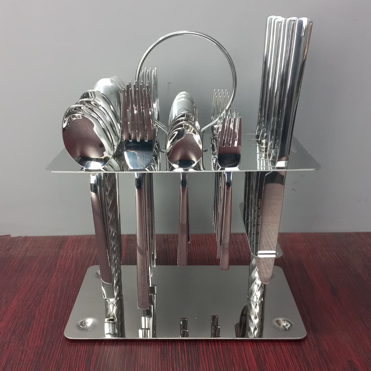 finish cutlery set with vertical display stand finish cutlery set with vertical display stand