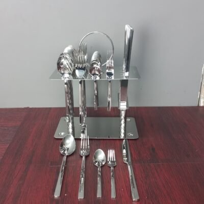 Finish Cutlery Set with Vertical Display Stand finish cutlery set with vertical display stand