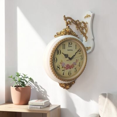 double sided station wall clock advertisement