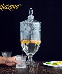 royal crystal cut glass beverage dispenser with tap