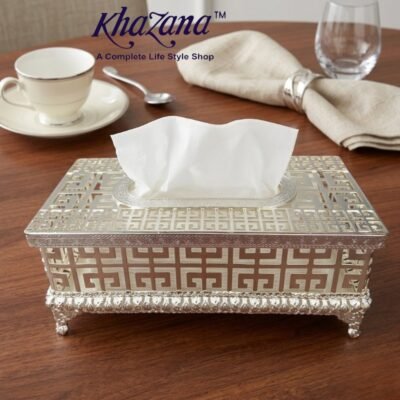premium victorian geometric metallic tissue box