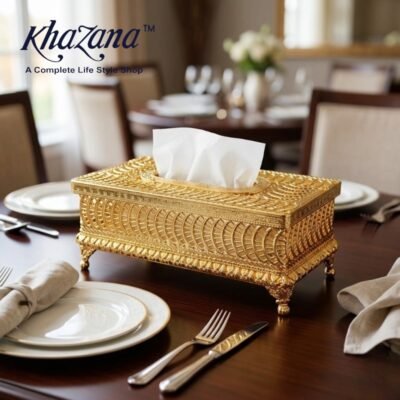 royal victorian golden metal tissue box