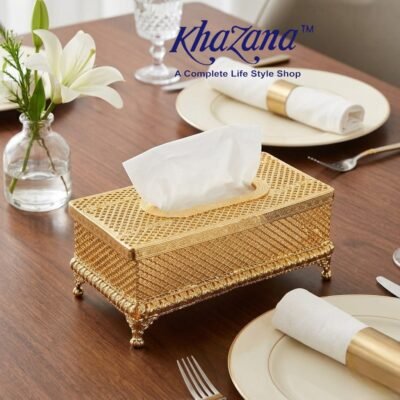 royal golden lattice metal tissue box luxury home decor
