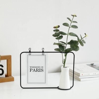 dropshipping study room office plants holder metal frame decoration vase stand for table