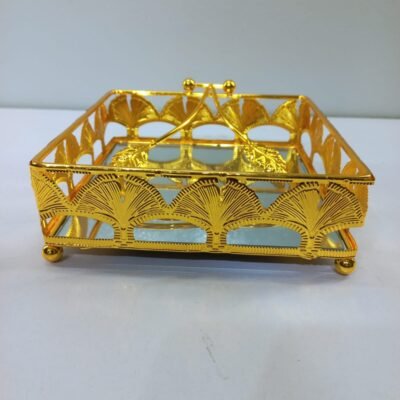 golden ginkgo leaf napkin holder
