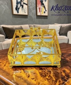 Mega Shop golden ginkgo leaf napkin holder