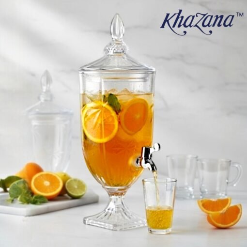 elegant floral glass beverage dispenser 3l