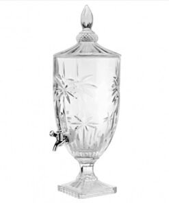 elegant floral glass beverage dispenser 3l